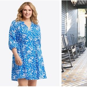 Draper James Kellie Babydoll Dress in Bluebell 1X